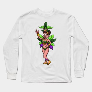 Female Brazilian Carnival Dancer Long Sleeve T-Shirt